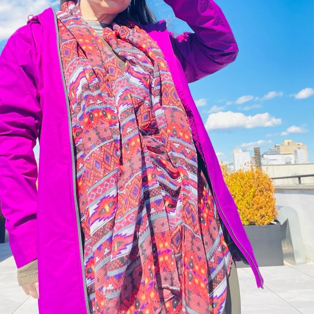 Anthro Western Tribal Hippi Patchwork Pattern Blanket Scarf